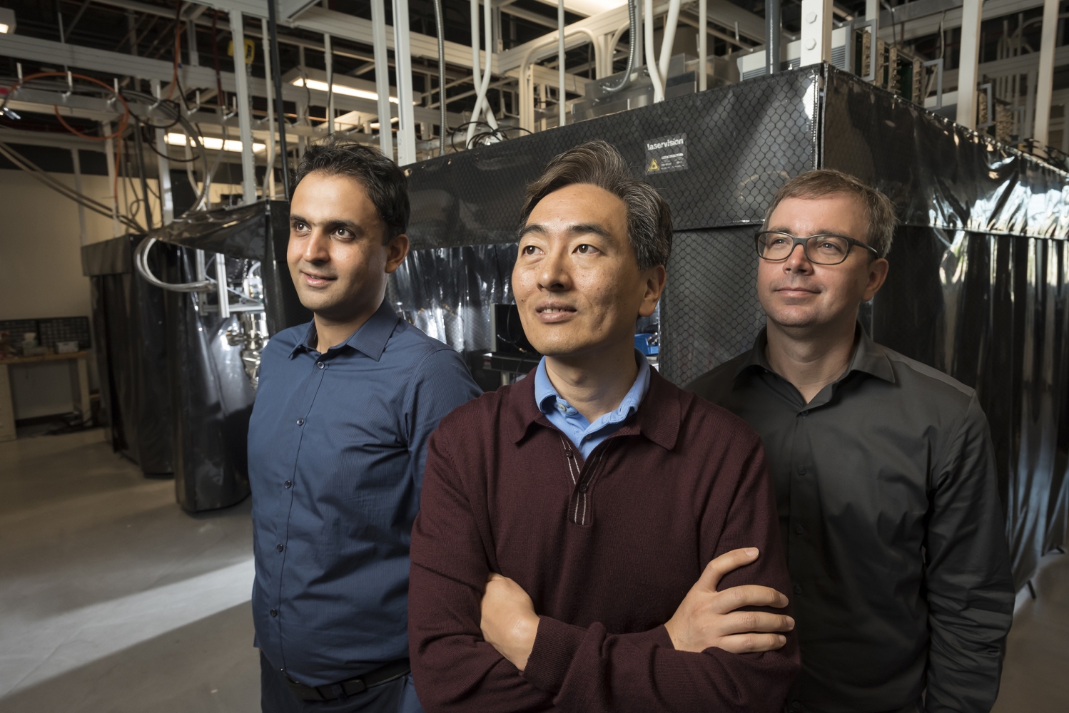 Iman Marvian, Jungsang Kim, Kenneth Brown in Kim's lab