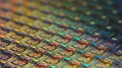 Rainbow lit computer chip