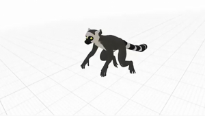 screenshot of animated lemur from virtual reality app