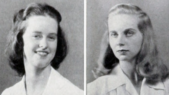 Marie Foote Reel, left, and Muriel Theodorsen Williams, members of the Class of 1946.