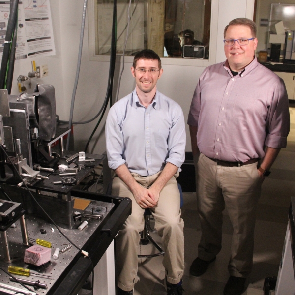 Joel Greenberg and Michael Gehm in their lab