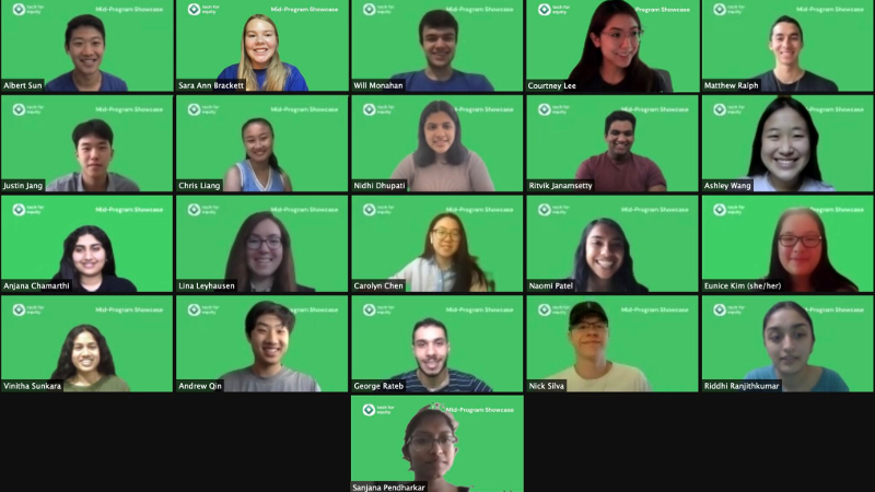 four by four grid of participants in a videoconference