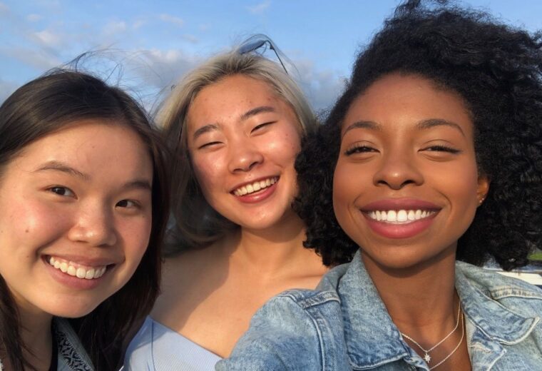selfie of three people
