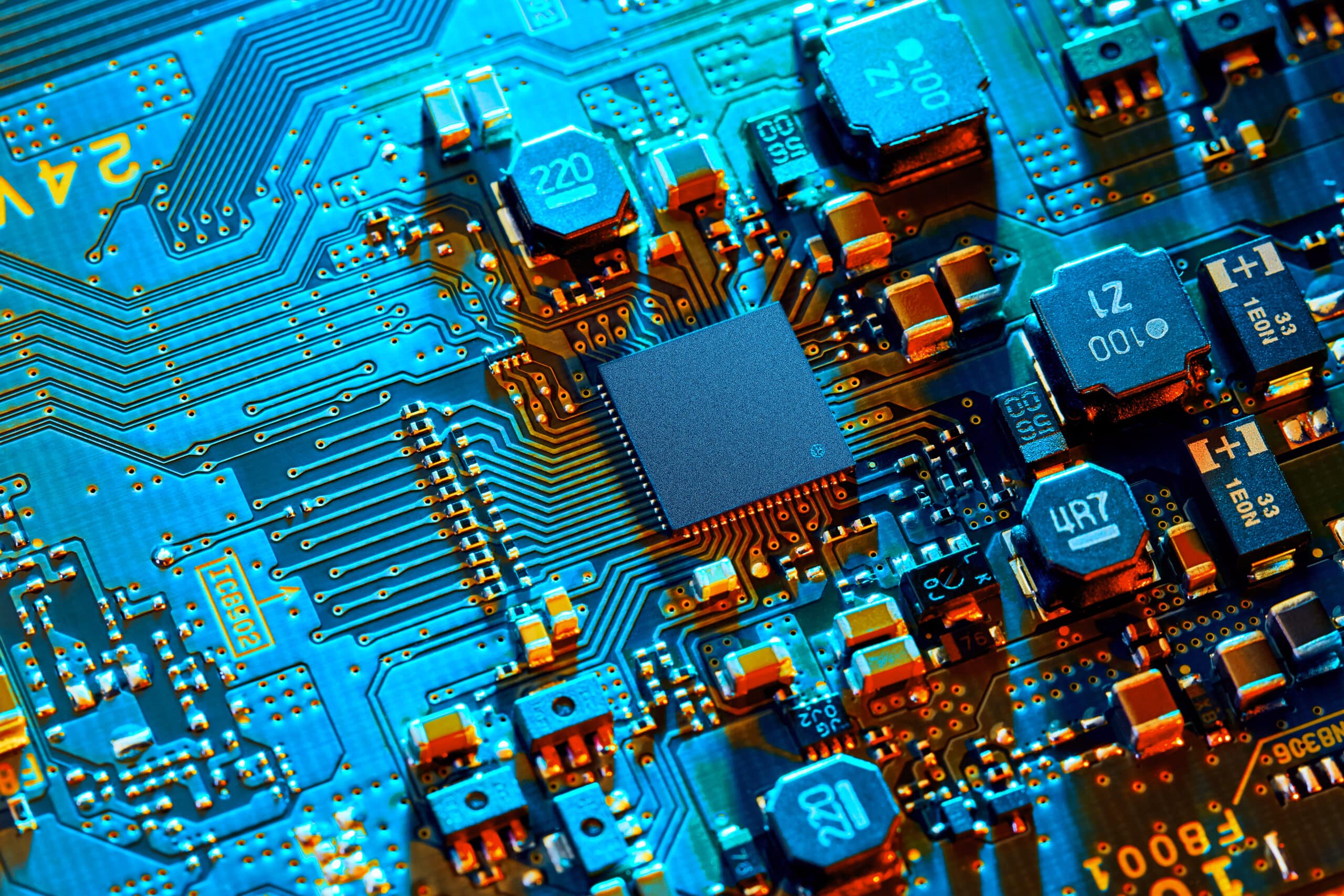 close-up of circuit board