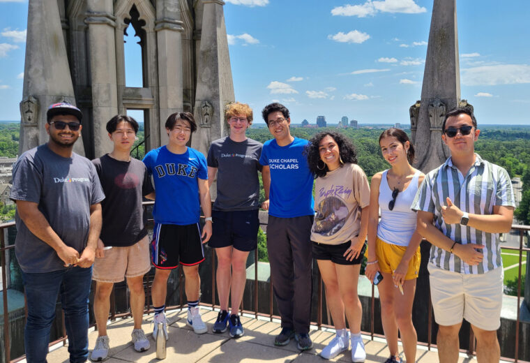 Data+ students climb the Duke Chapel